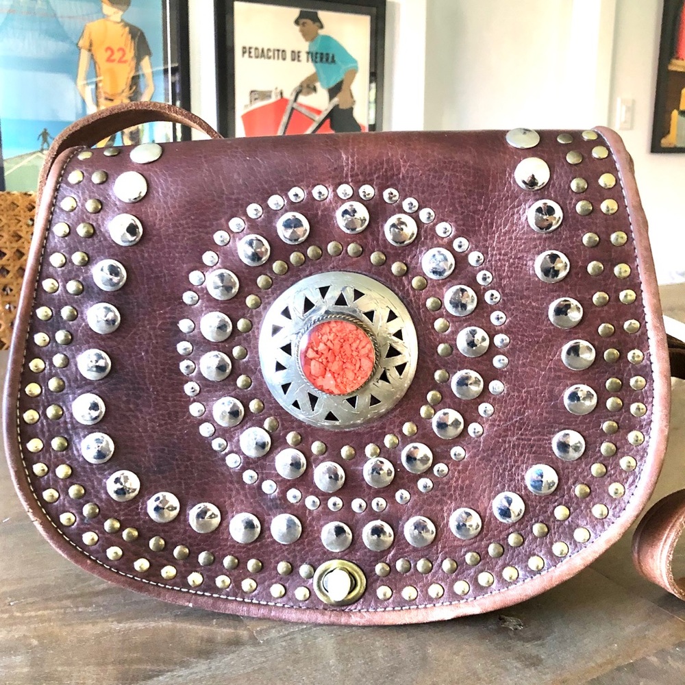 Sardonyx bohemian brown crossbody bag